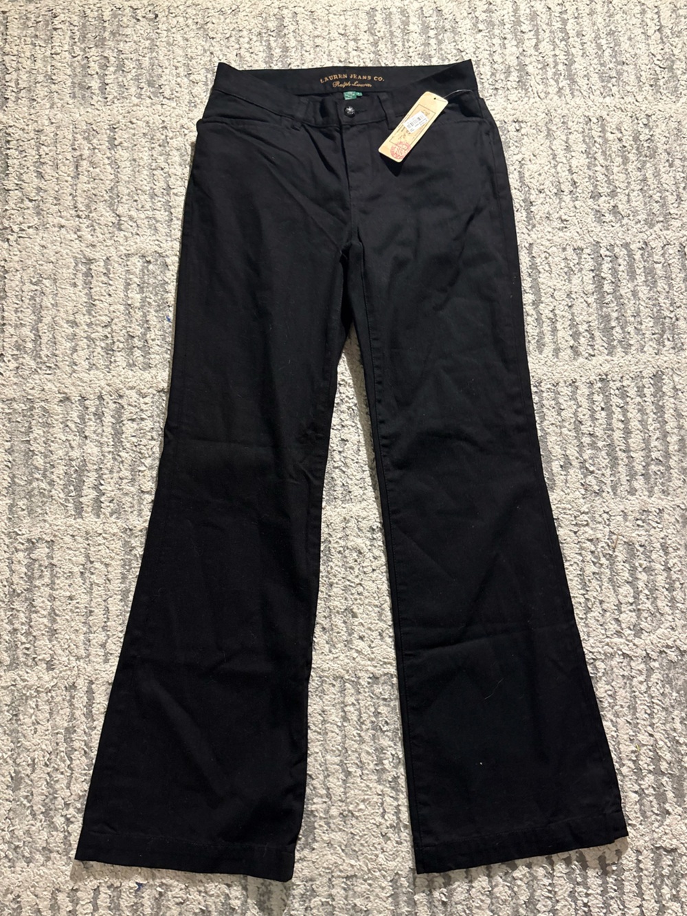 NWT Lauren Ralph Lauren black manhattan bootcut jeans size 2